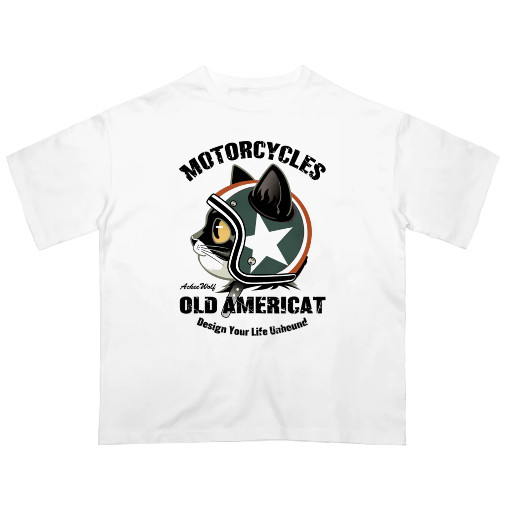 AckeeWolf Art ShopのOLD AMERICAT Oversized T-Shirt