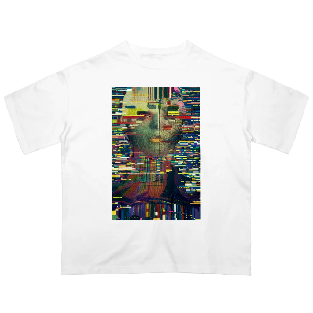 Blue planetのvol.4 glitch Oversized T-Shirt