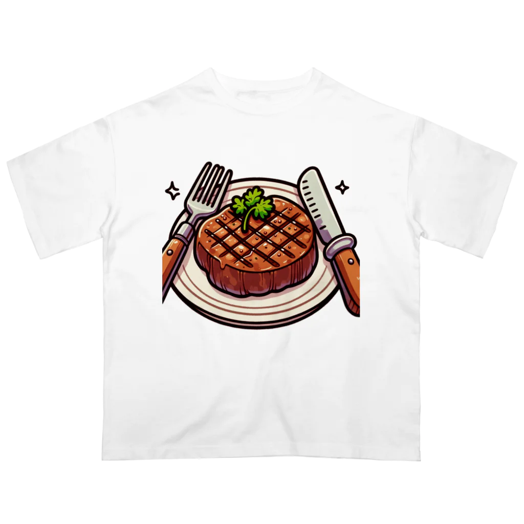 jojo-のステーキ オーバーサイズTシャツ