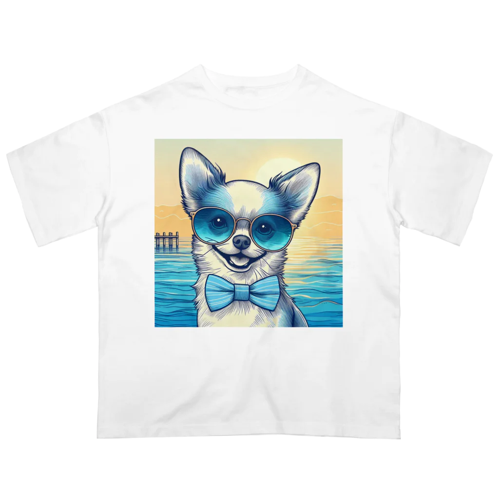 ちゃび助のメガネ犬 オーバーサイズTシャツ