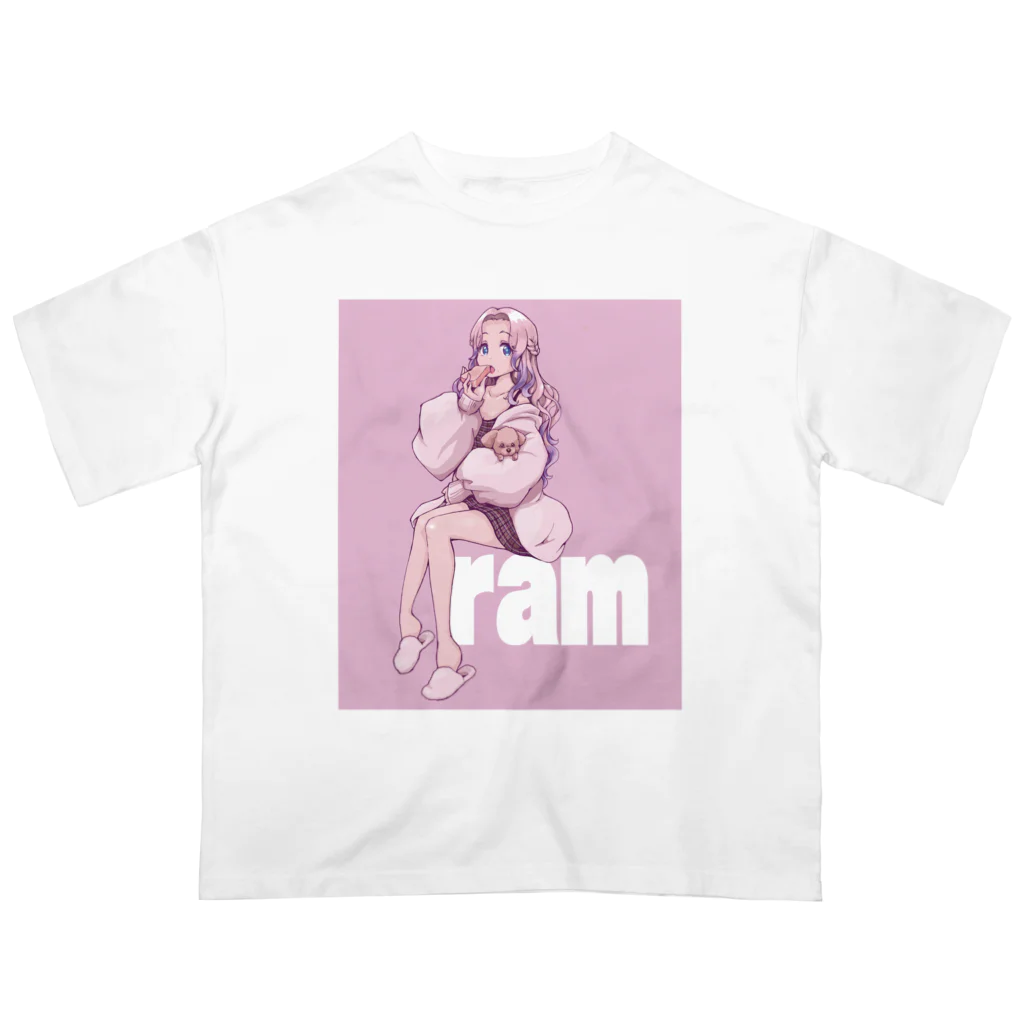 　＜＜ramの薩婆訶堂＞＞のくつろぎram(PINK) オーバーサイズTシャツ