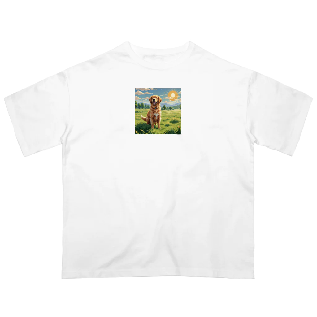 AI副業屋のショウのドット絵のゴールデンレトリバー オーバーサイズTシャツ