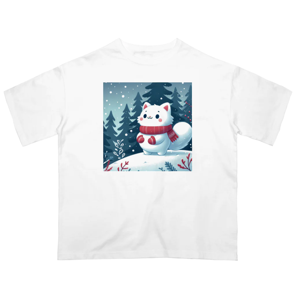 どさんこびより日和の雪ねこ Oversized T-Shirt