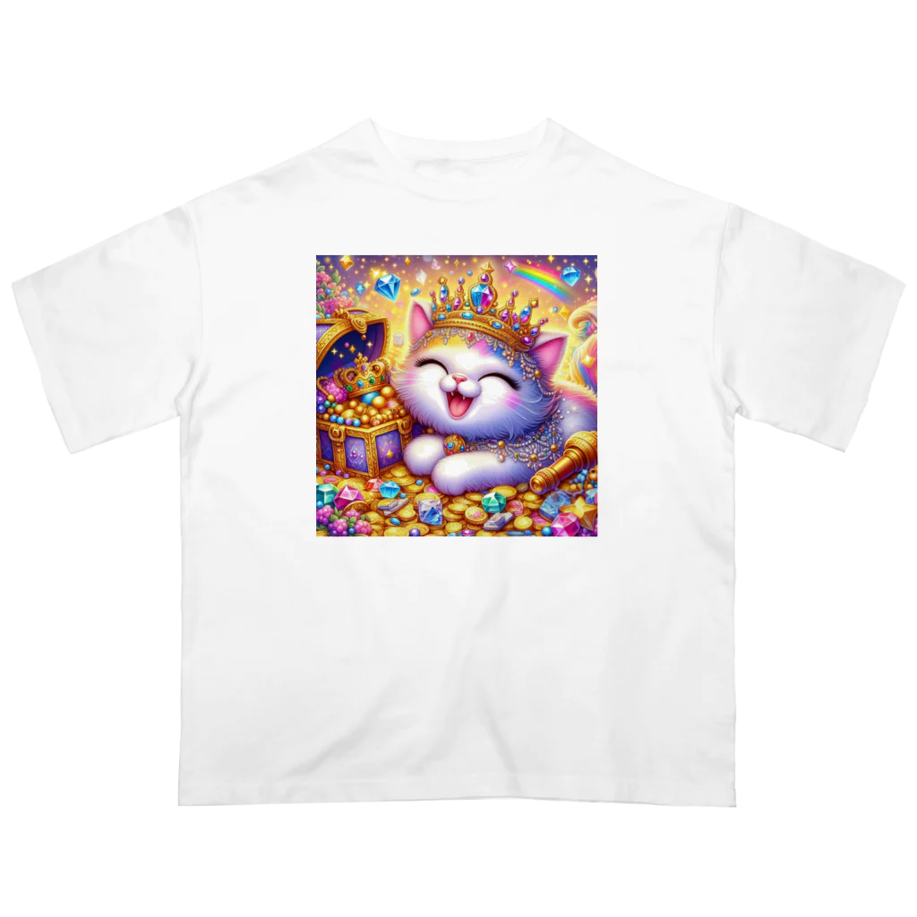 momoart8888の笑いが止まらない猫ちゃん🐈🩷 オーバーサイズTシャツ