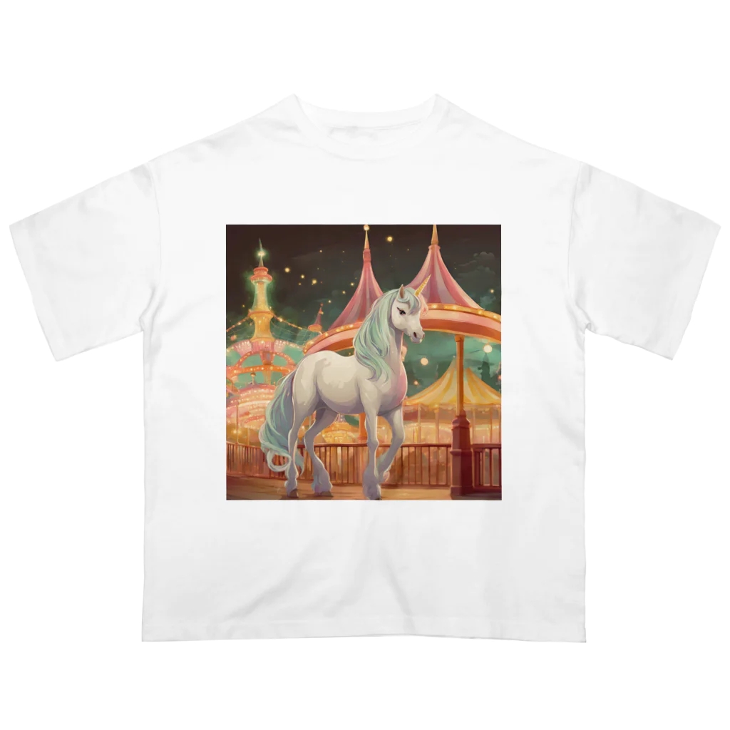 春天堂の夜の遊園地 オーバーサイズTシャツ