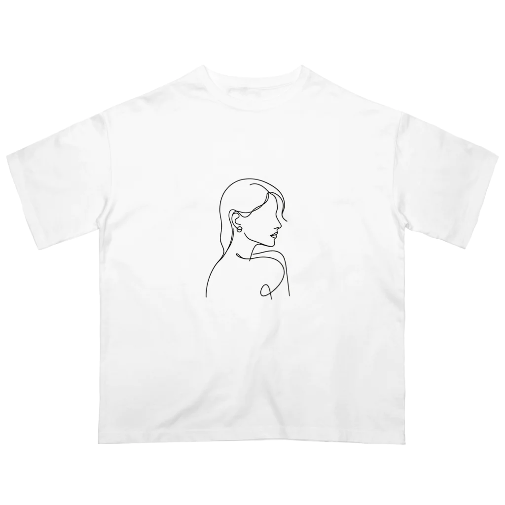 一筆書きアートの一筆書き風景アート9 Oversized T-Shirt