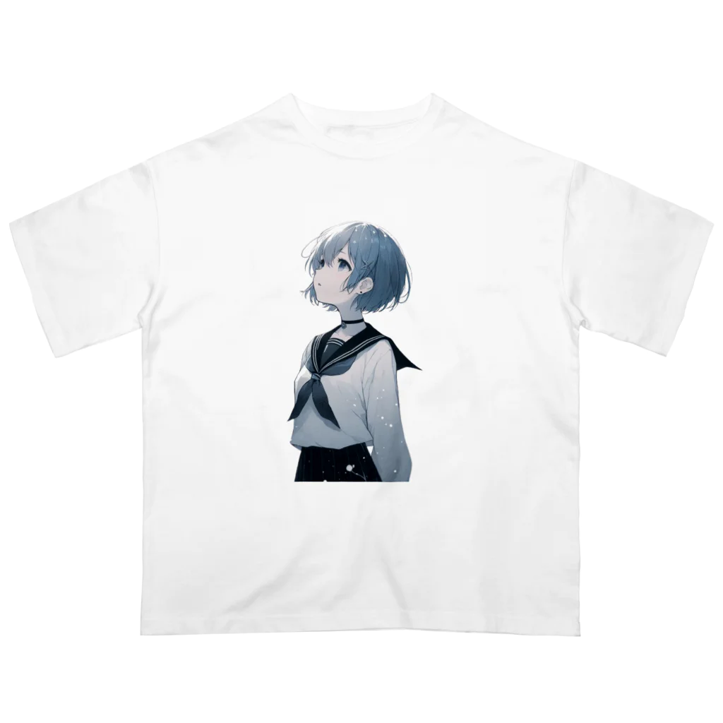 chika_22の見上げる夜空 Oversized T-Shirt