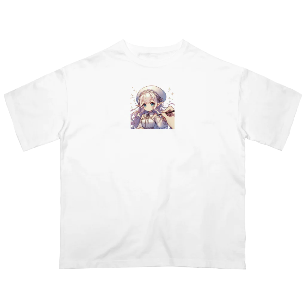 aaammmamのエルフ　美少女　漫画　アニメ オーバーサイズTシャツ