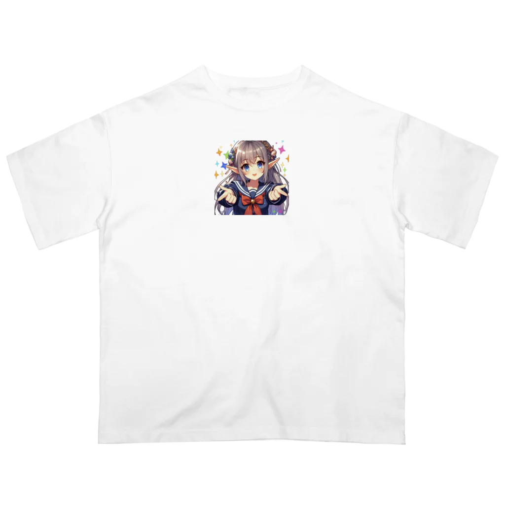 aaammmamのエルフ　美少女　セーラー服　アイドル オーバーサイズTシャツ