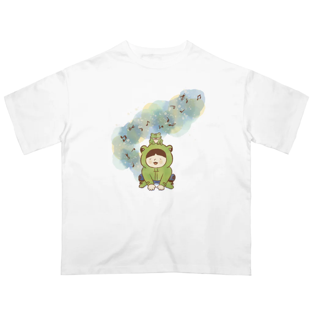 喫茶トラウベのカエルくんと歌うよ Oversized T-Shirt