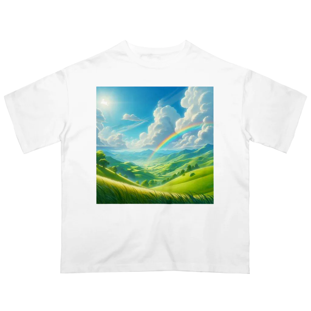 Rパンダ屋の「美しい緑の風景」グッズ オーバーサイズTシャツ