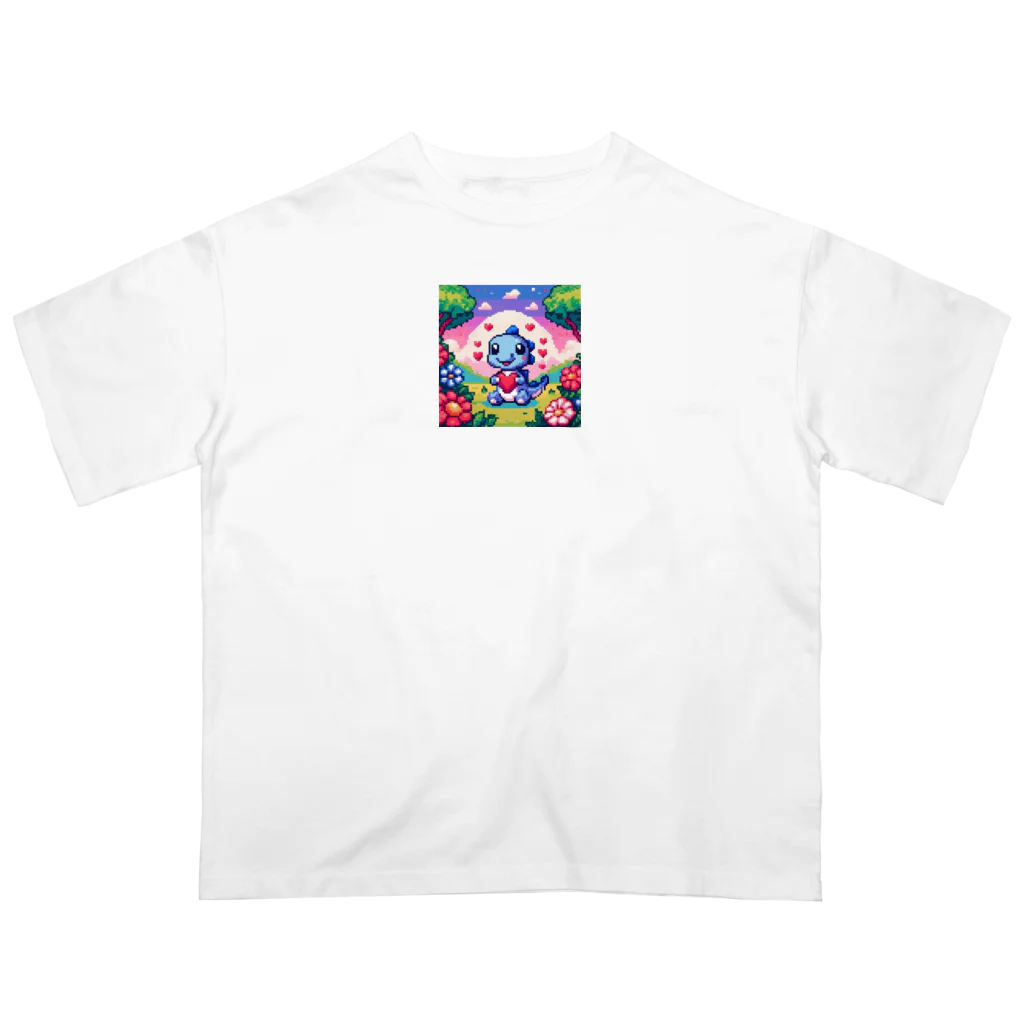 ドット職人のピクセルアート 恐竜の子ども Oversized T-Shirt