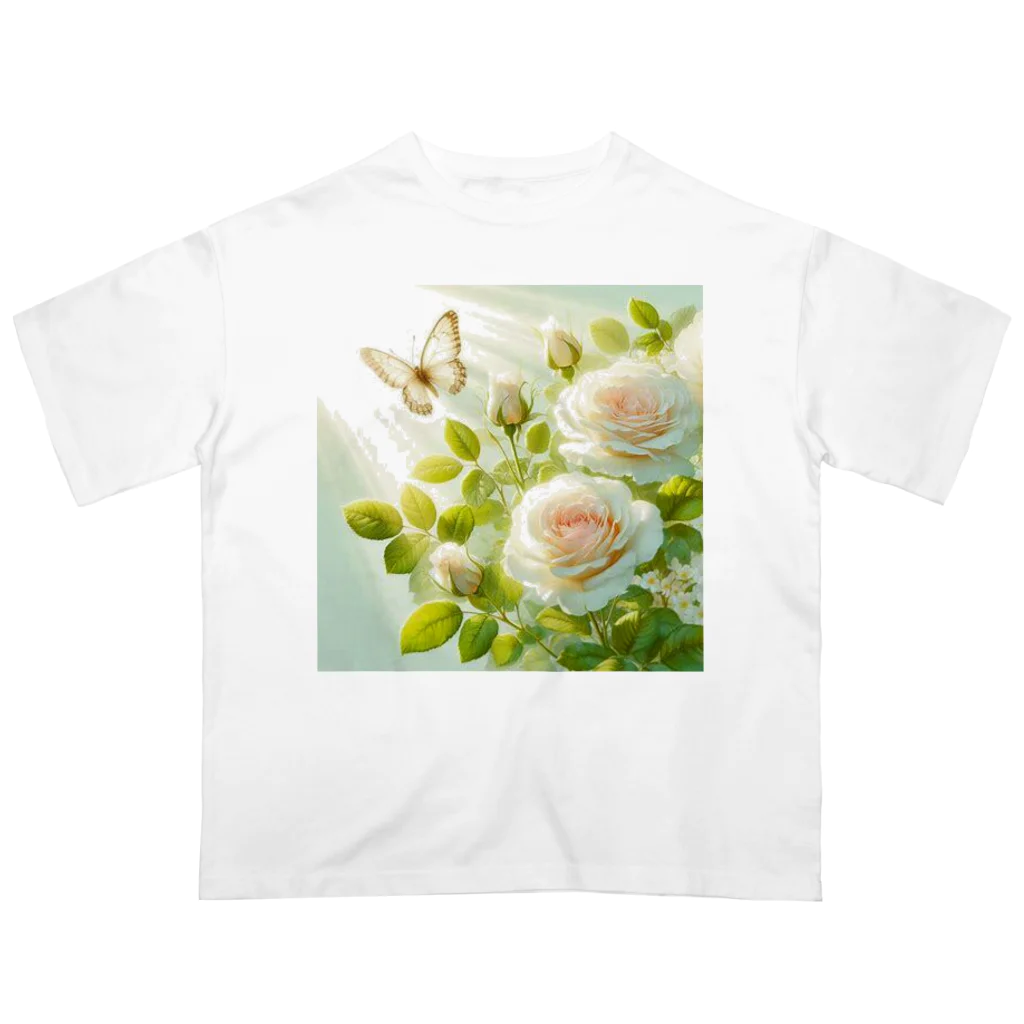 Rパンダ屋の「白薔薇」グッズ オーバーサイズTシャツ