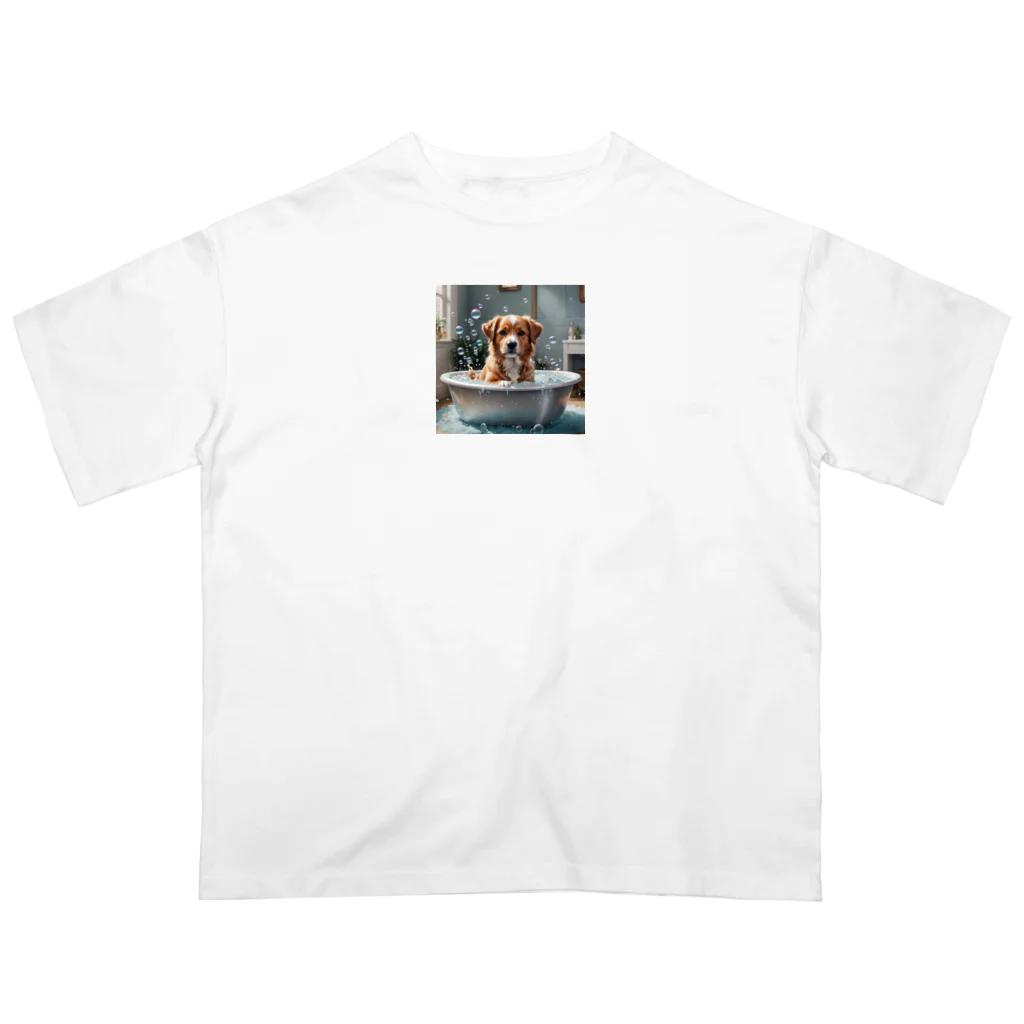 tk_rinbokuの犬の水浴び Oversized T-Shirt