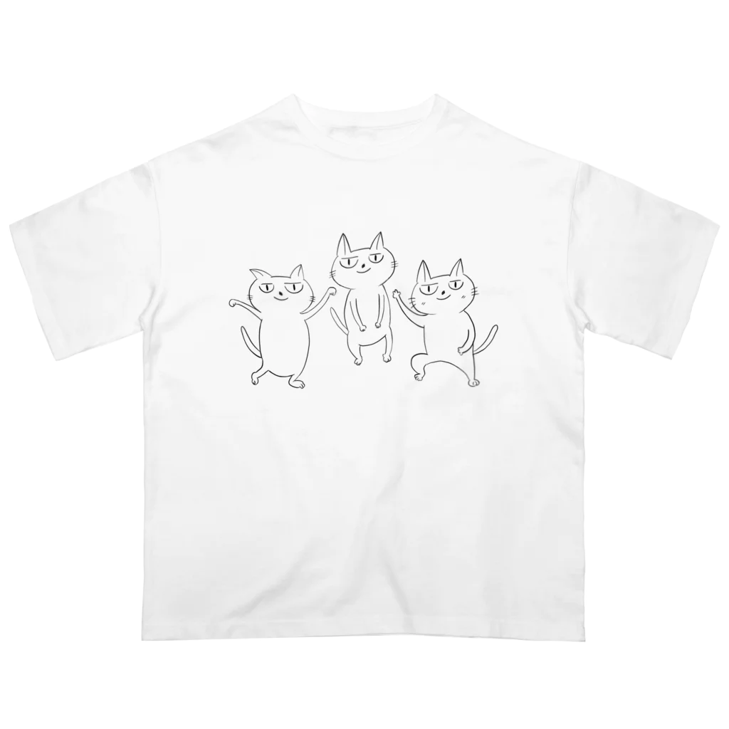 でんぼうの踊るねこ オーバーサイズTシャツ