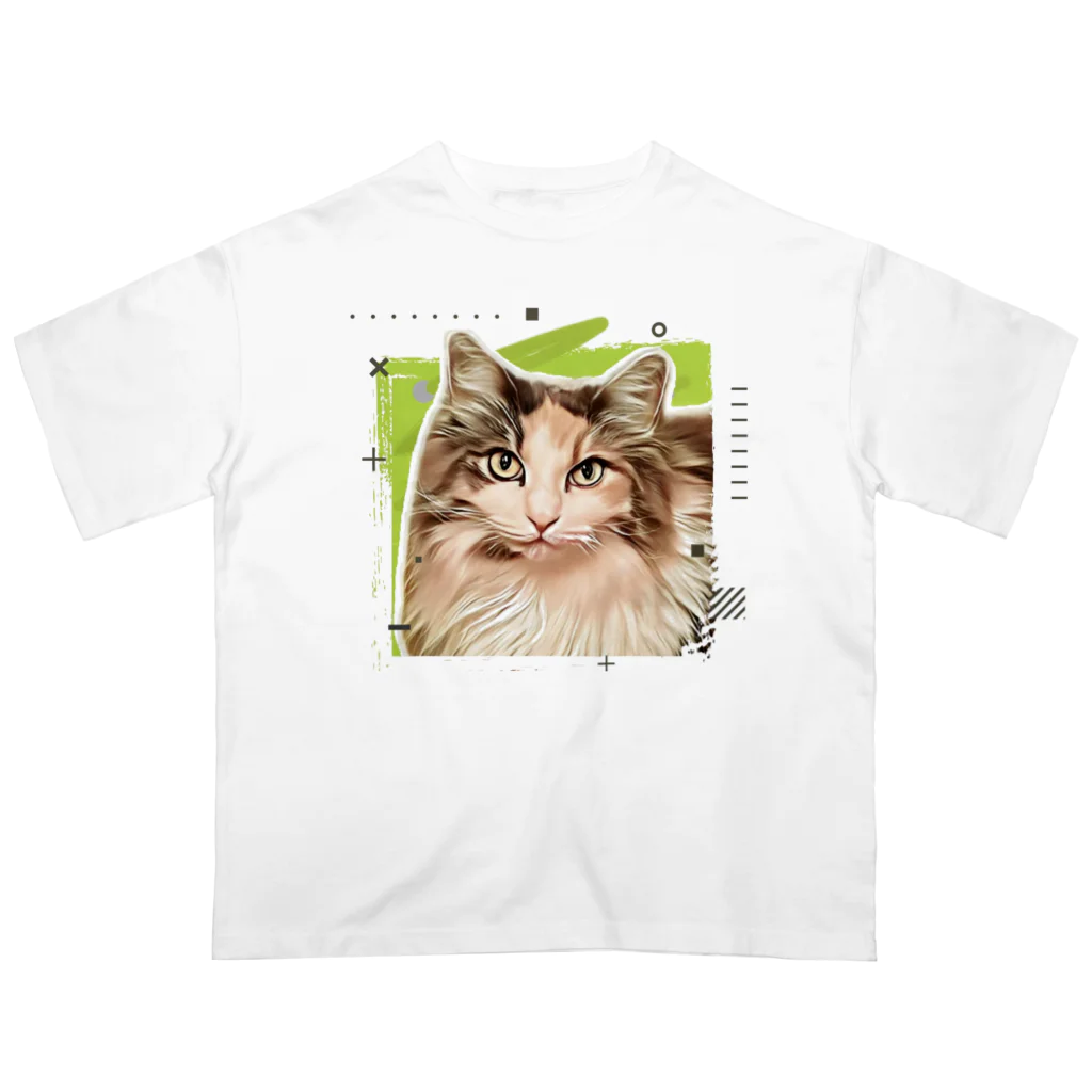おしゃれおネコさま💛🐱✨の2024夏新作　ぱっちりお目目のおネコさま オーバーサイズTシャツ