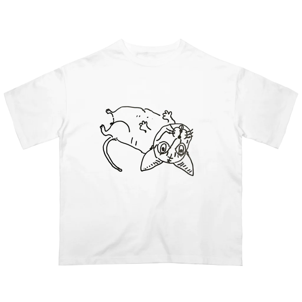 今日もごはんができるまでのオナカナデテ オーバーサイズTシャツ