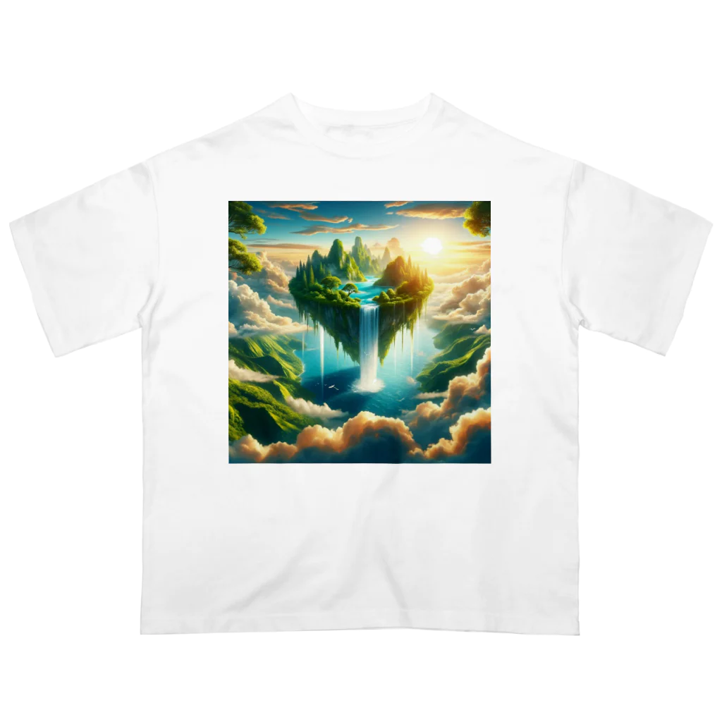 DQ9 TENSIの空高く浮かぶ伝説の島 オーバーサイズTシャツ