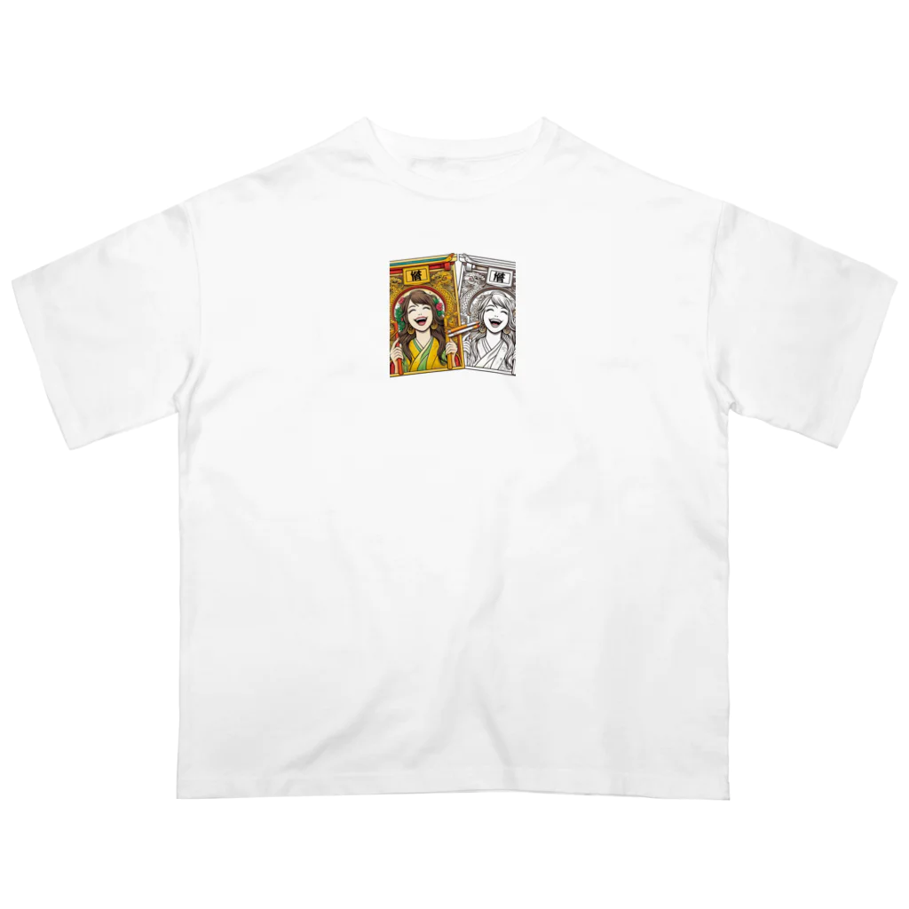 39キリリンの笑う門には福来る Oversized T-Shirt