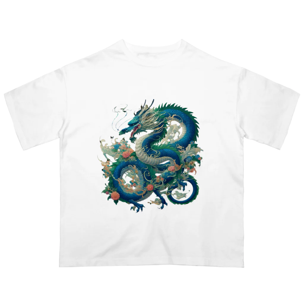 百花の碧龍 オーバーサイズTシャツ