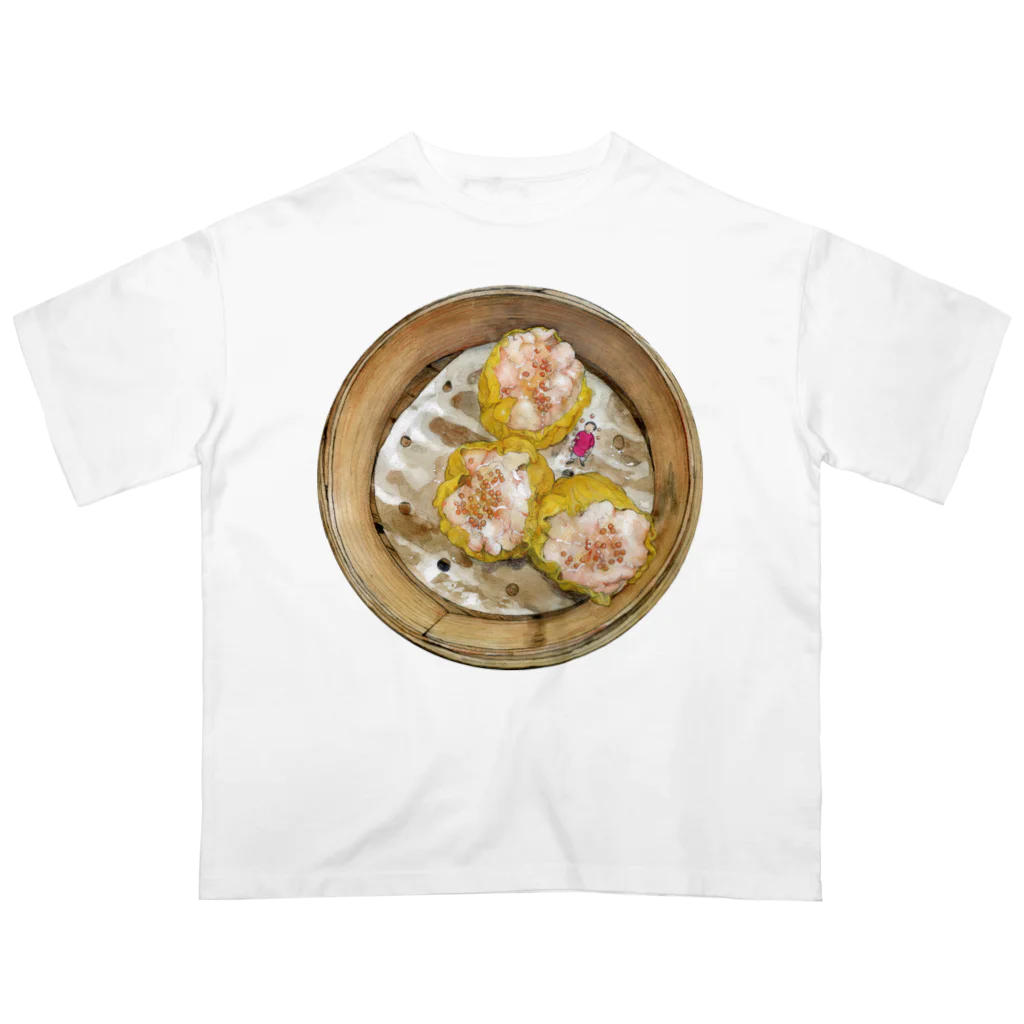 小野寺 光子 (Mitsuko Onodera)の飲茶の点心シリーズ3「鮮蝦燒賣（エビ焼売）」 Oversized T-Shirt