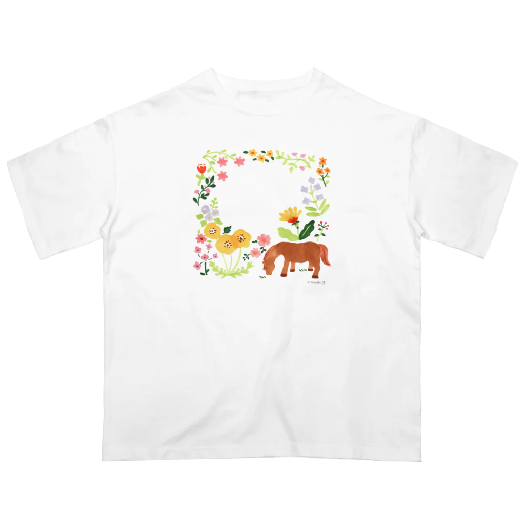 よしもとななのうまとお花 オーバーサイズTシャツ