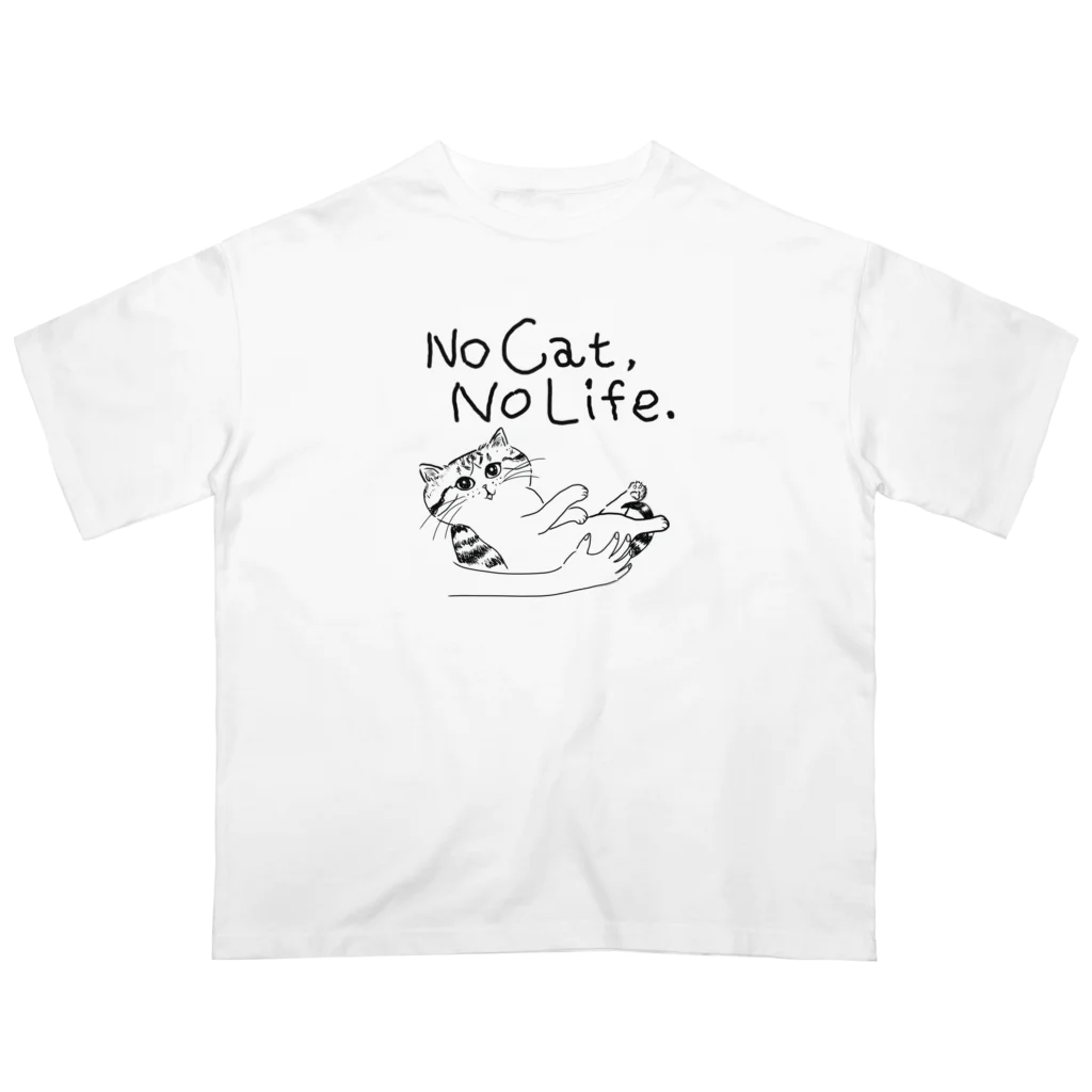 TomoshibiのNo Cat, No Life.  抱っこ猫 Oversized T-Shirt