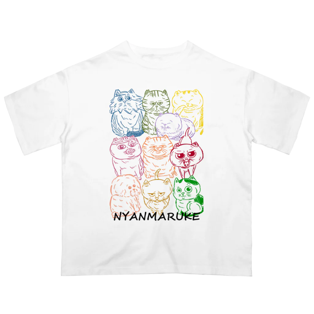 にゃんまるけのカラフルまるけ オーバーサイズTシャツ