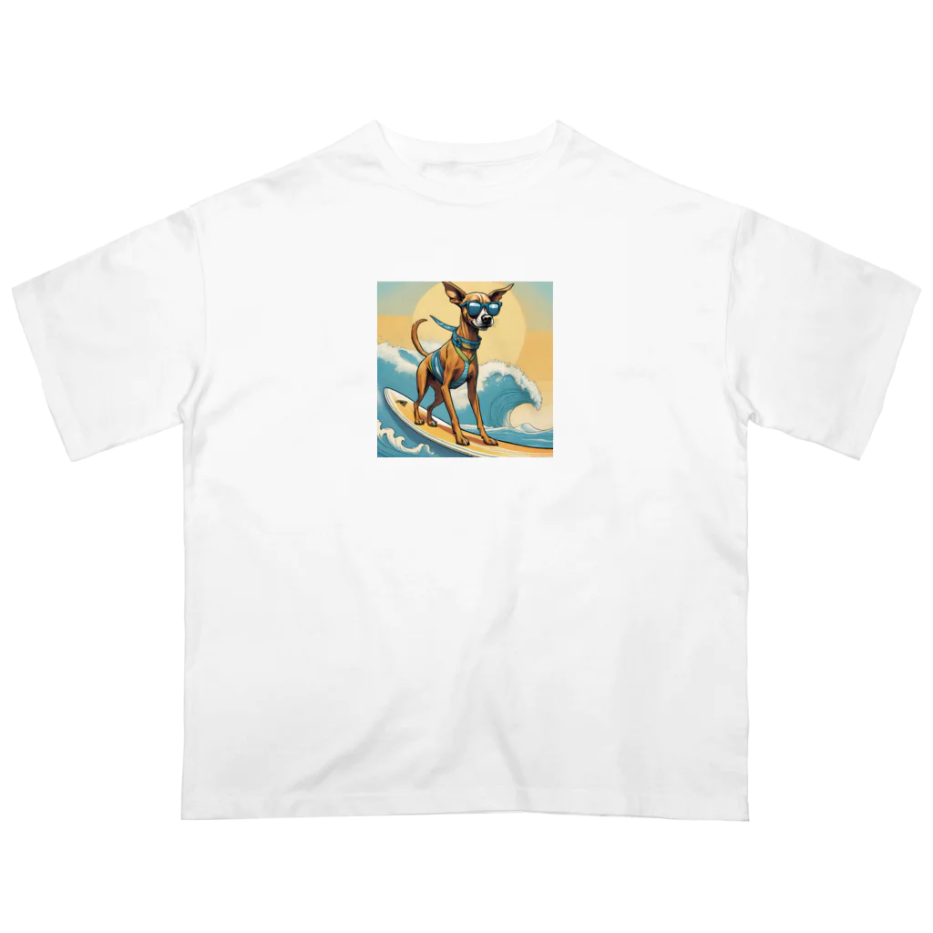 ハワイライフのサーフボード犬 オーバーサイズTシャツ