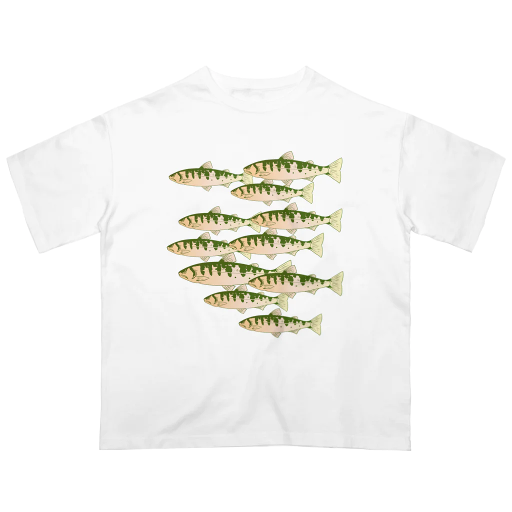 chicodeza by suzuriのヤマメの魚群 Oversized T-Shirt