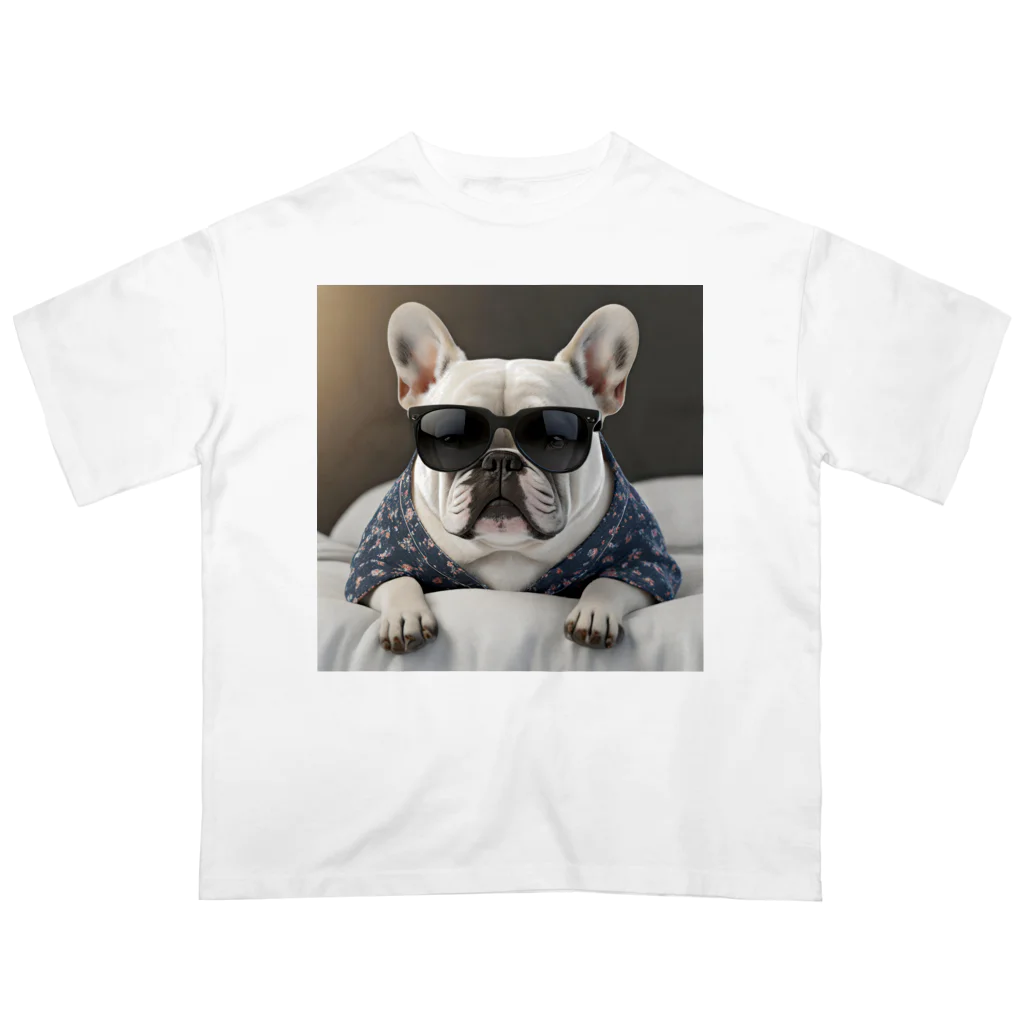 SI-SAAのおやすみBOSS犬 オーバーサイズTシャツ