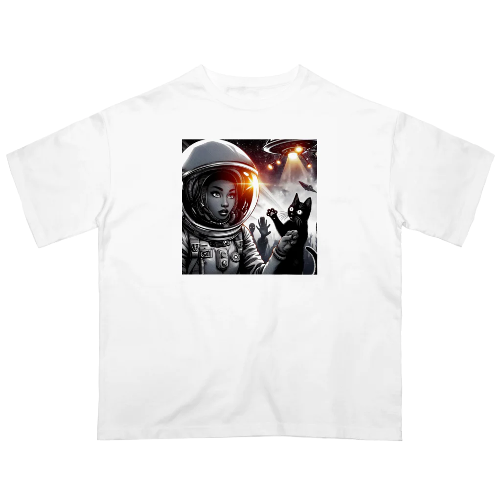 frogsystemの猫型宇宙人との遭遇 Oversized T-Shirt