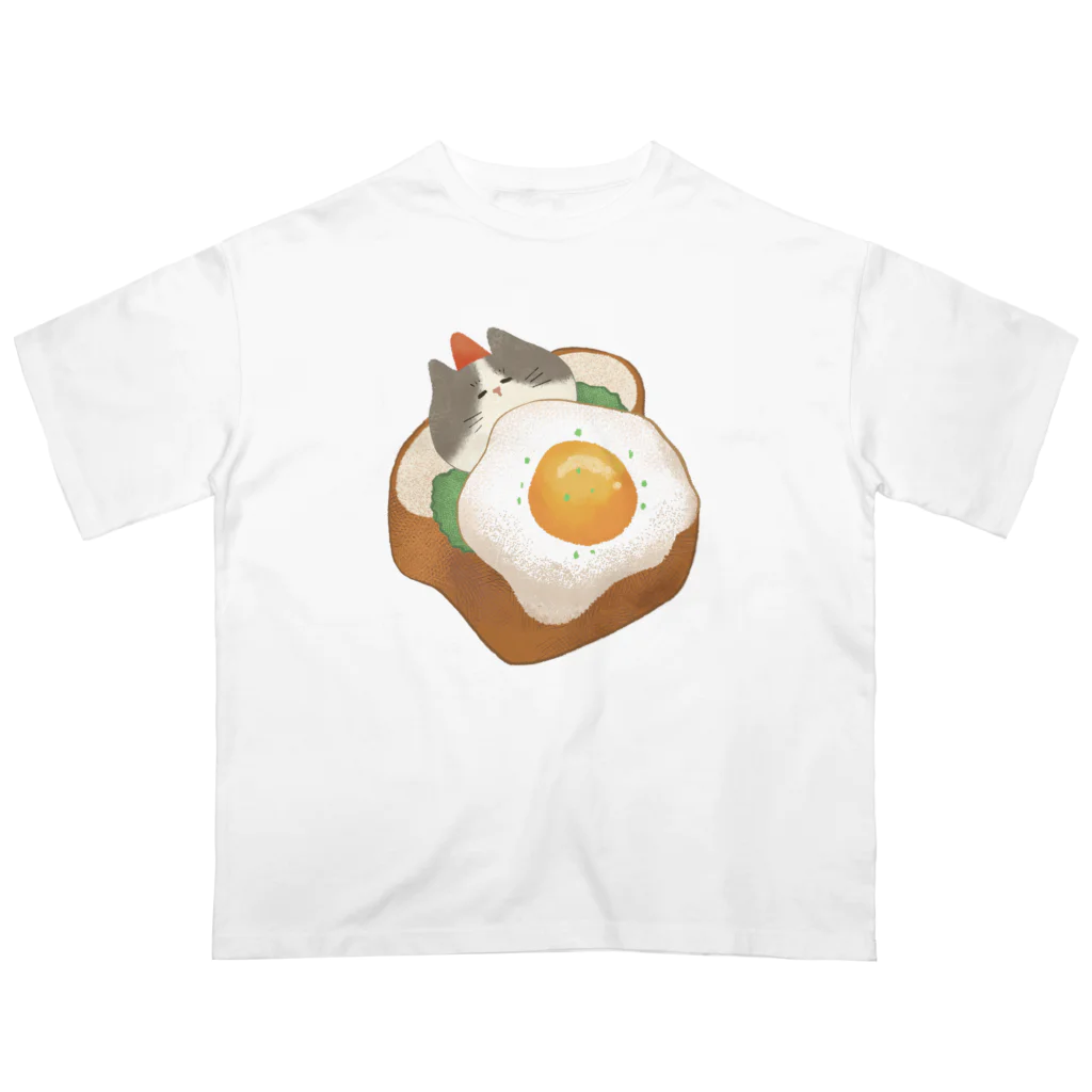 GOAT9 - ぼうし猫のイラストグッズ -のすやすや猫ちゃん オーバーサイズTシャツ