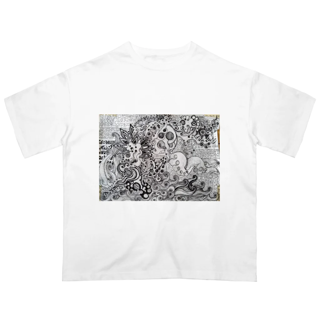 White-Holeのライトランゲージアート Oversized T-Shirt