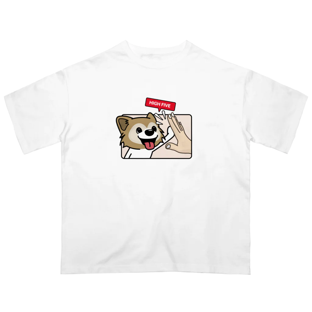 walkiesのハイタッチ！パピヨン Oversized T-Shirt