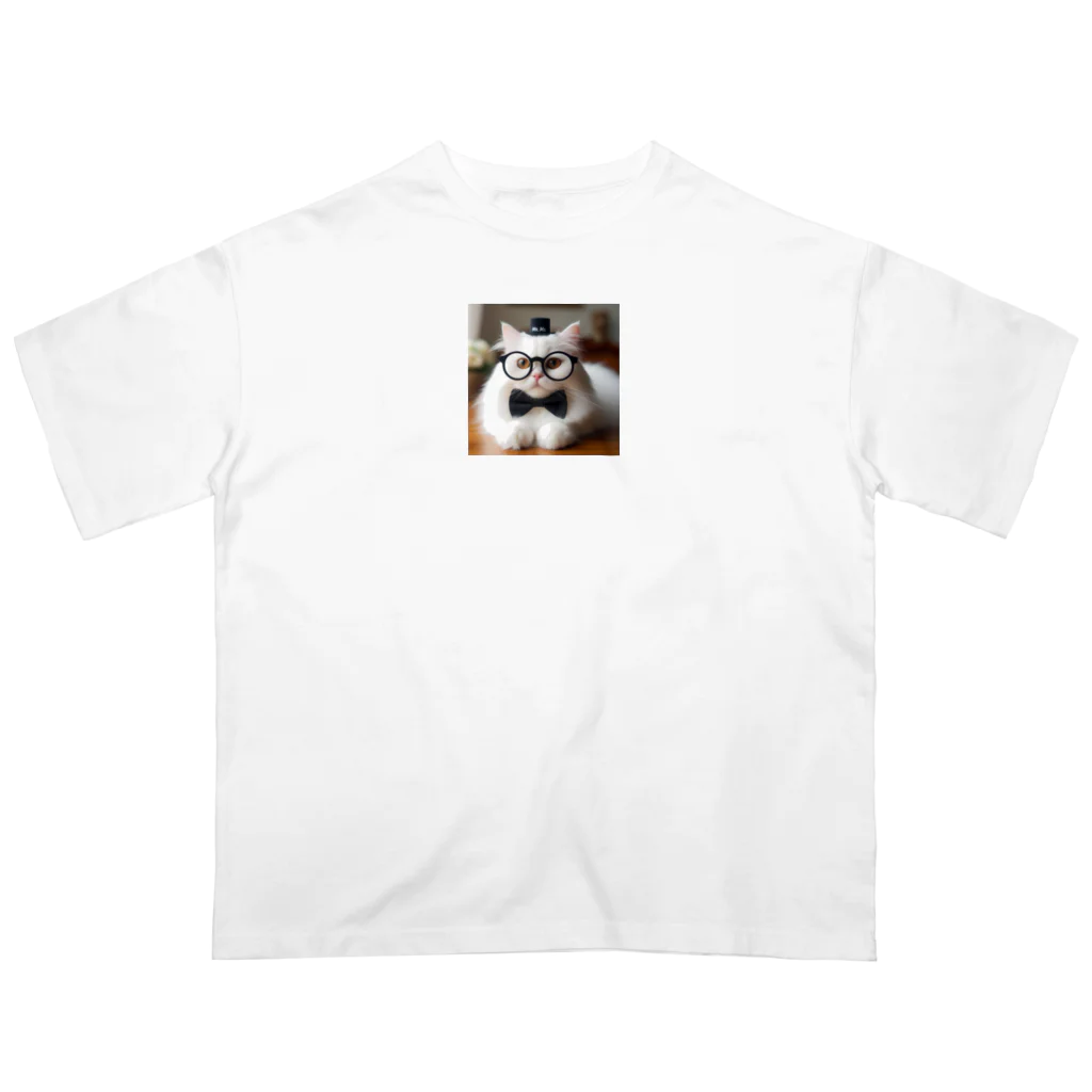 ai-AIの猫教授 オーバーサイズTシャツ