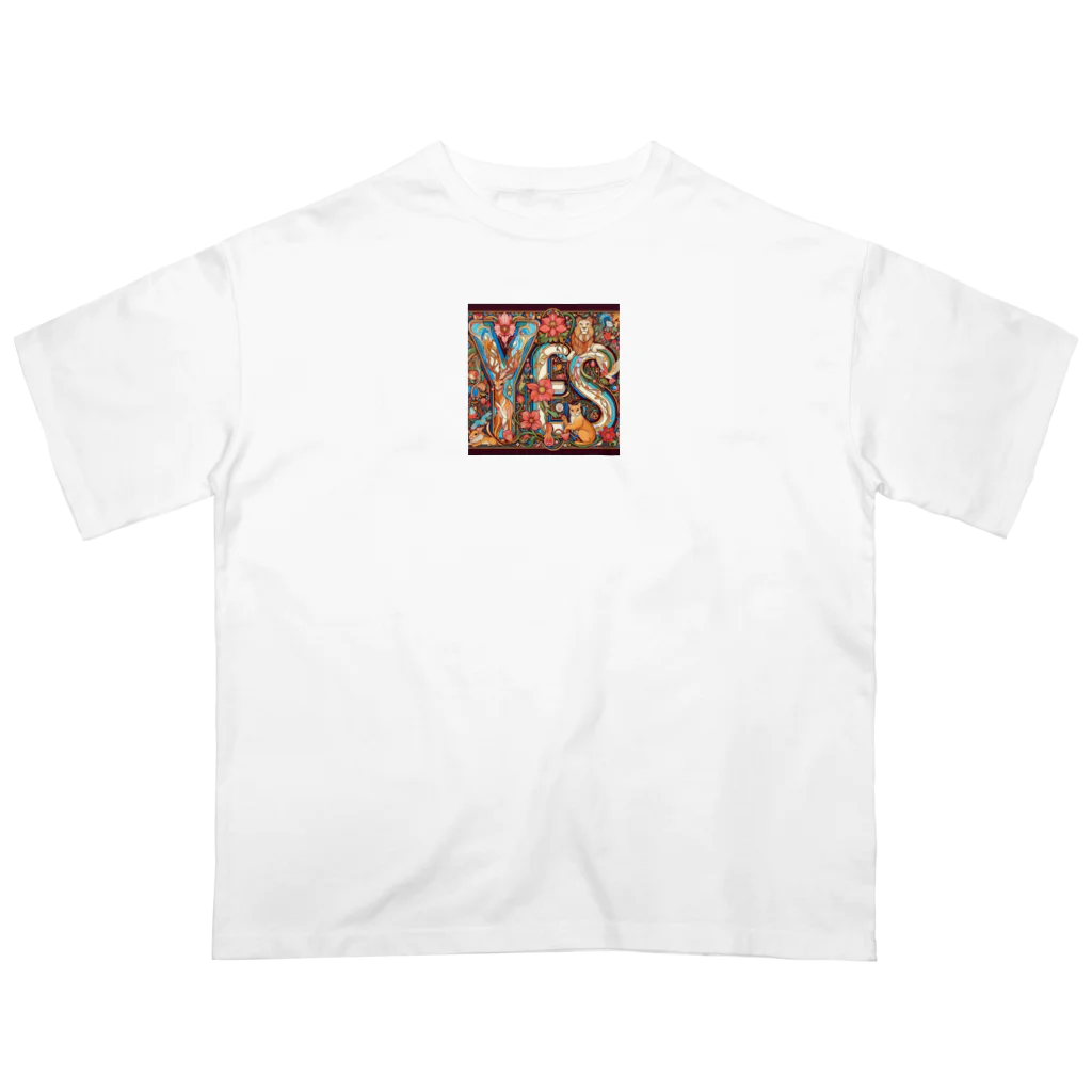 nico251の動物たちで描かれた文字　”YES” オーバーサイズTシャツ