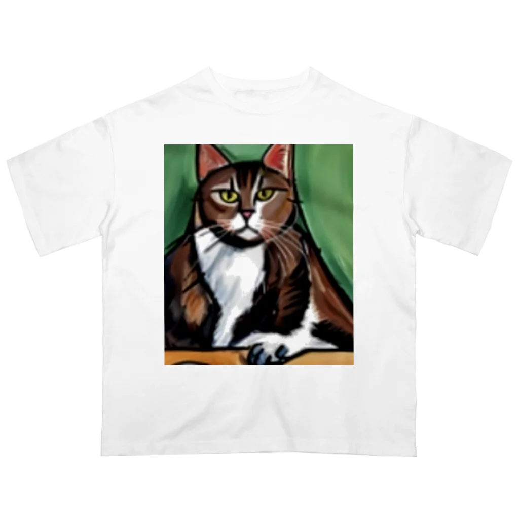 Ppit8のどっしりかまえる猫ちゃん オーバーサイズTシャツ