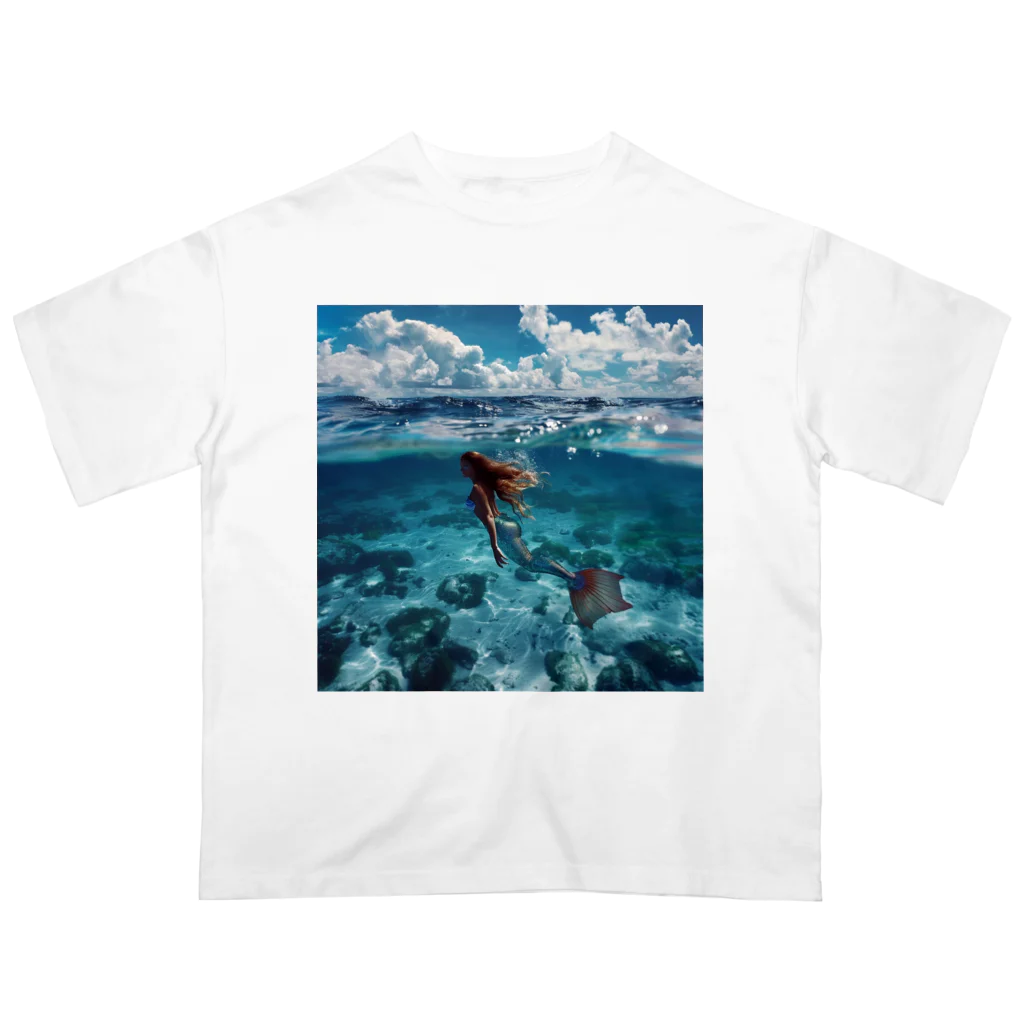 AQUAMETAVERSEのモルジブの大海原で人魚が泳いでいますsanae2074 Oversized T-Shirt