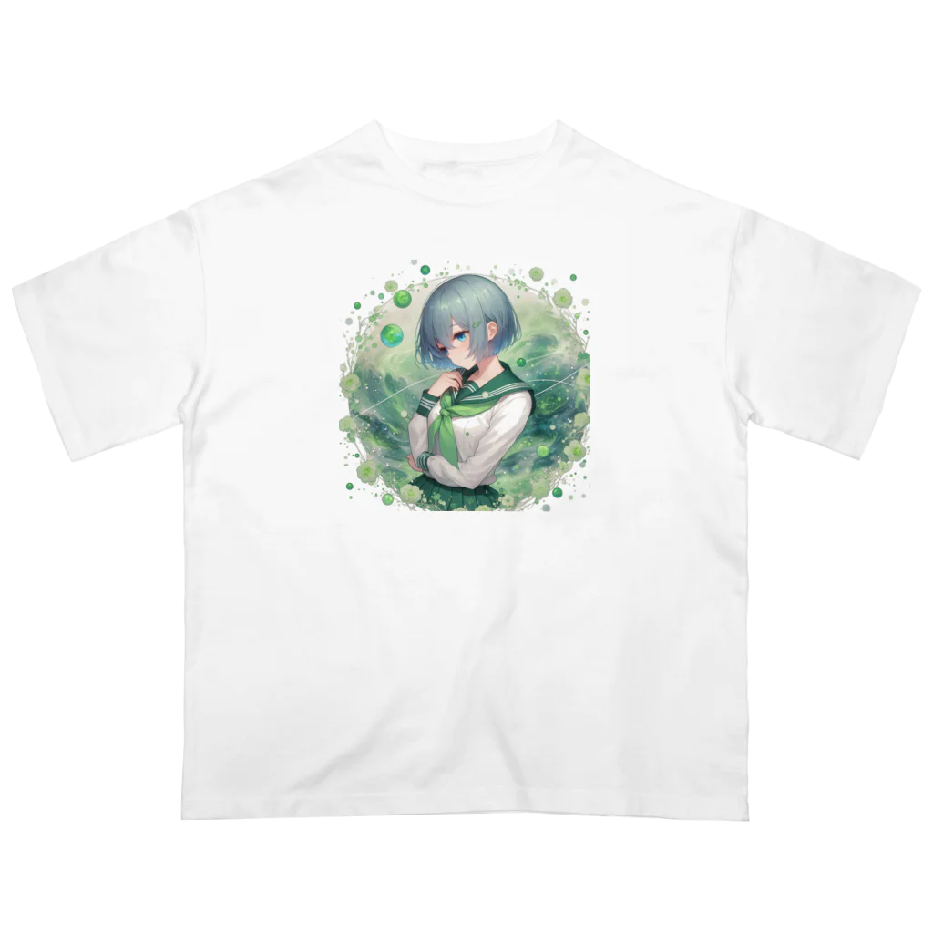 ゆめのかすずめの翠と緑 Oversized T-Shirt