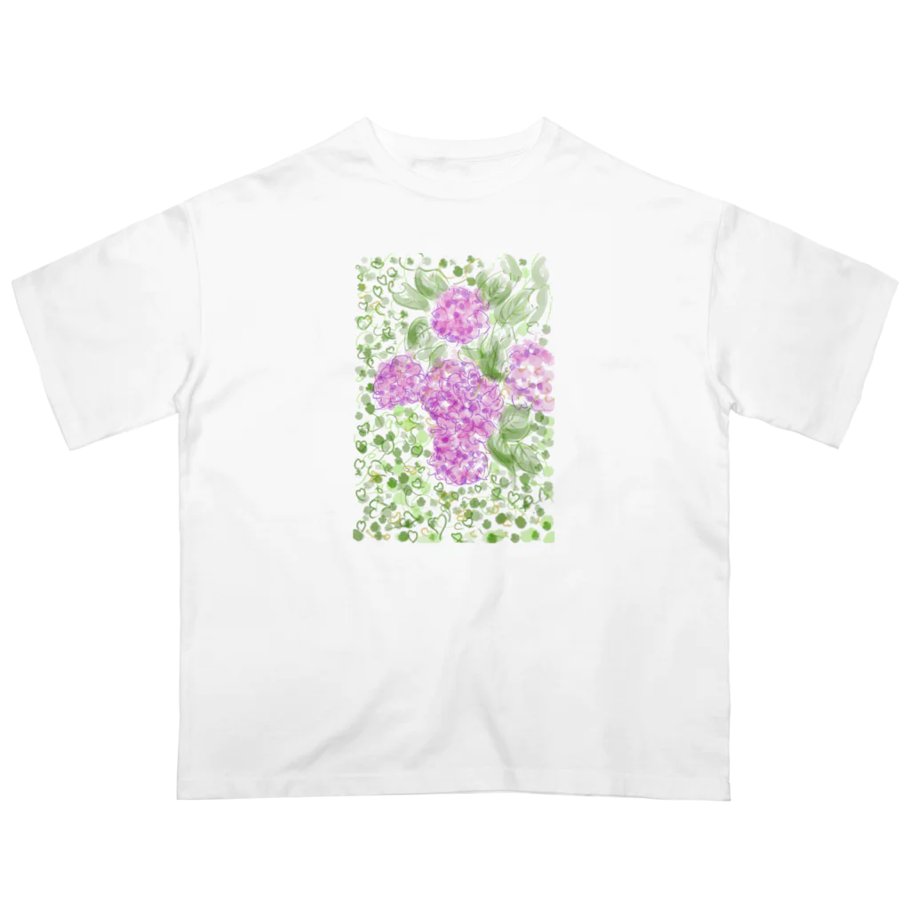 totoartの紫陽花 オーバーサイズTシャツ