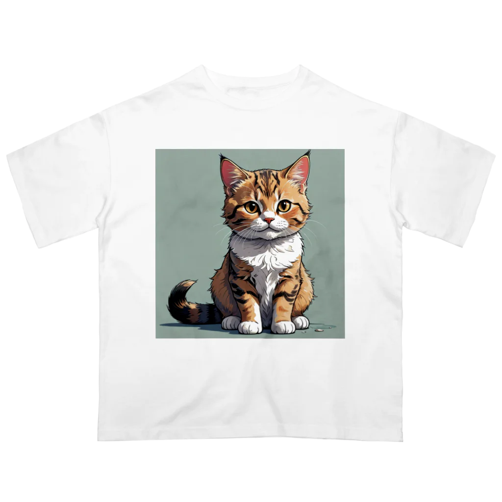 Taka Maker's のお座り子猫 Oversized T-Shirt