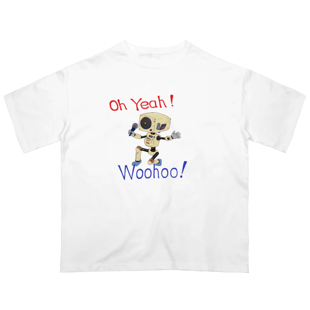 せつらデザイングッズの熱唱ロボ Oversized T-Shirt