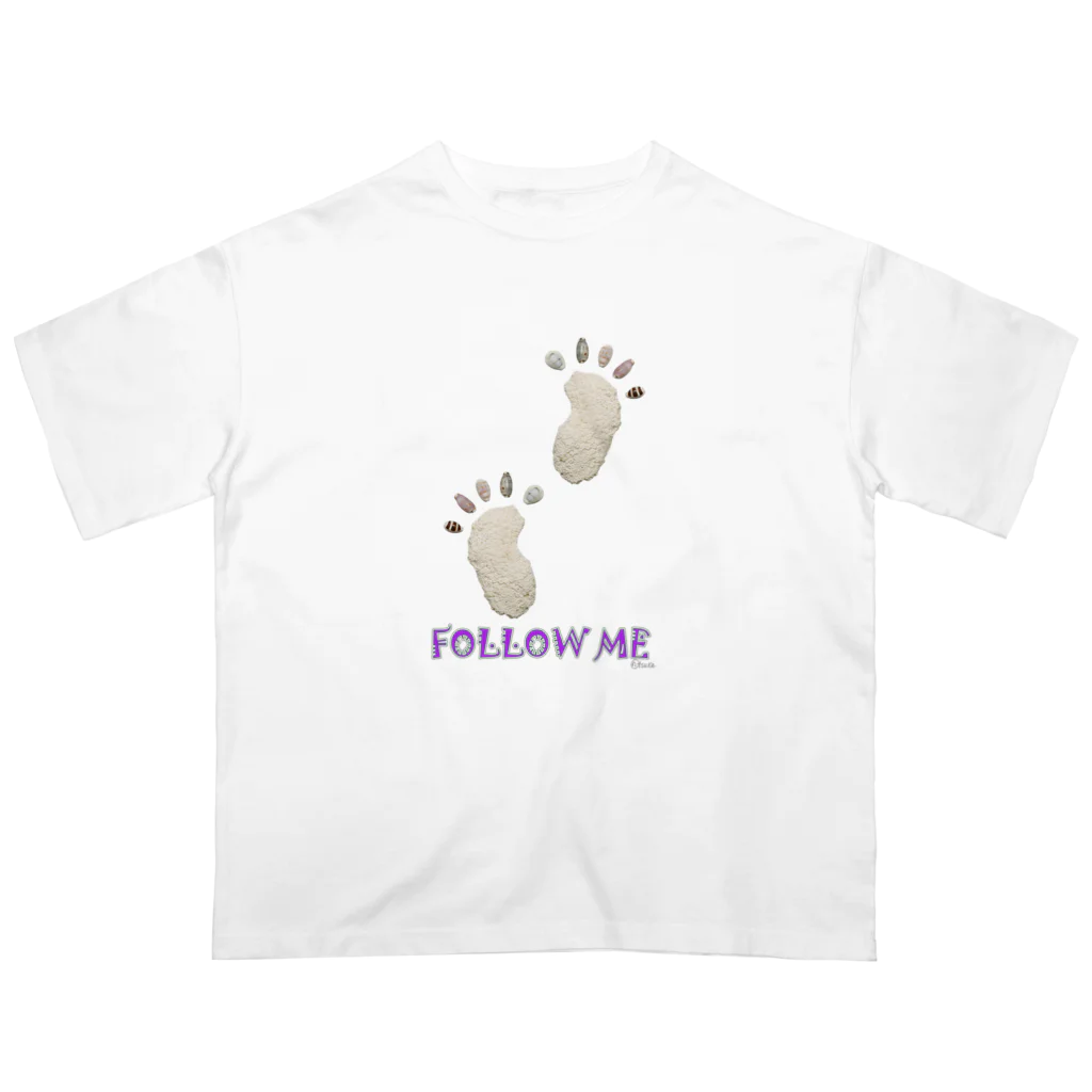 Keiko_Naoko-Art-Japanのエコのあしあと (”Ecoralogical©” Footprints)   FOLLOW ME Oversized T-Shirt