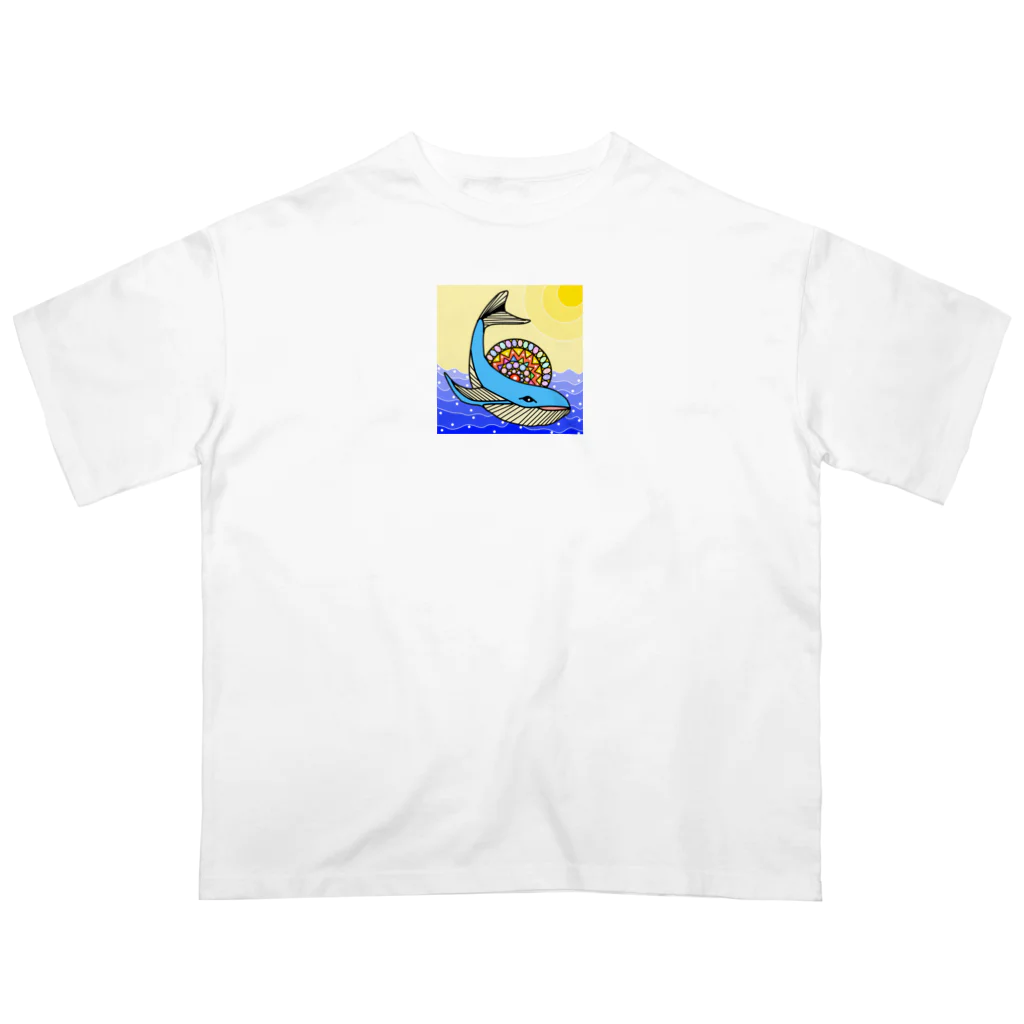 Yomi09のカラフルクジラ オーバーサイズTシャツ