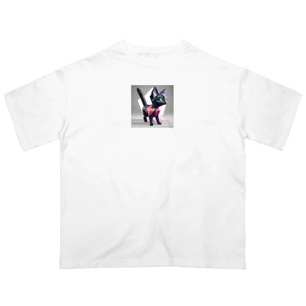 T Rの魔法の黒猫ペルソナのイラスト オーバーサイズTシャツ