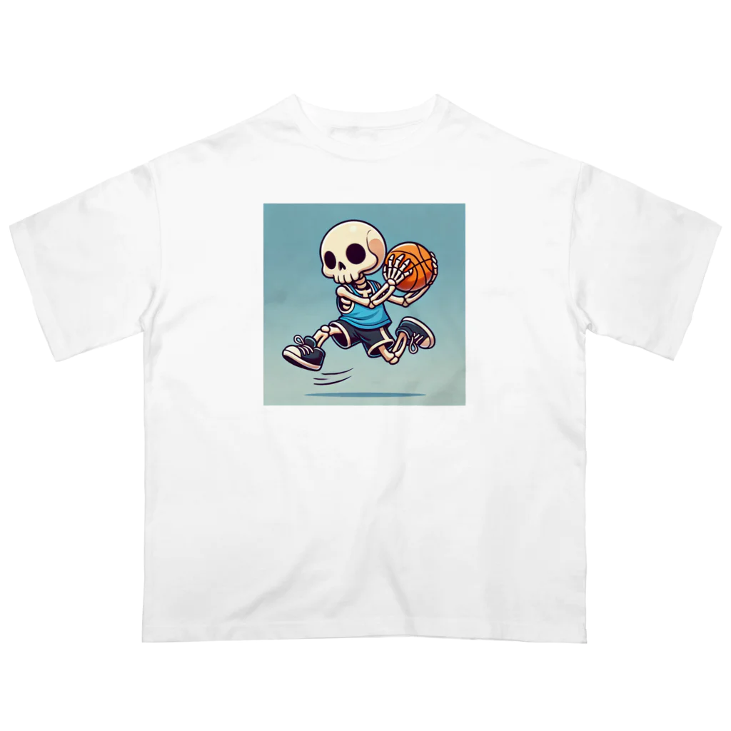 Oz techのスカルフープ：ゴーストプレイヤーのダンクショット Oversized T-Shirt
