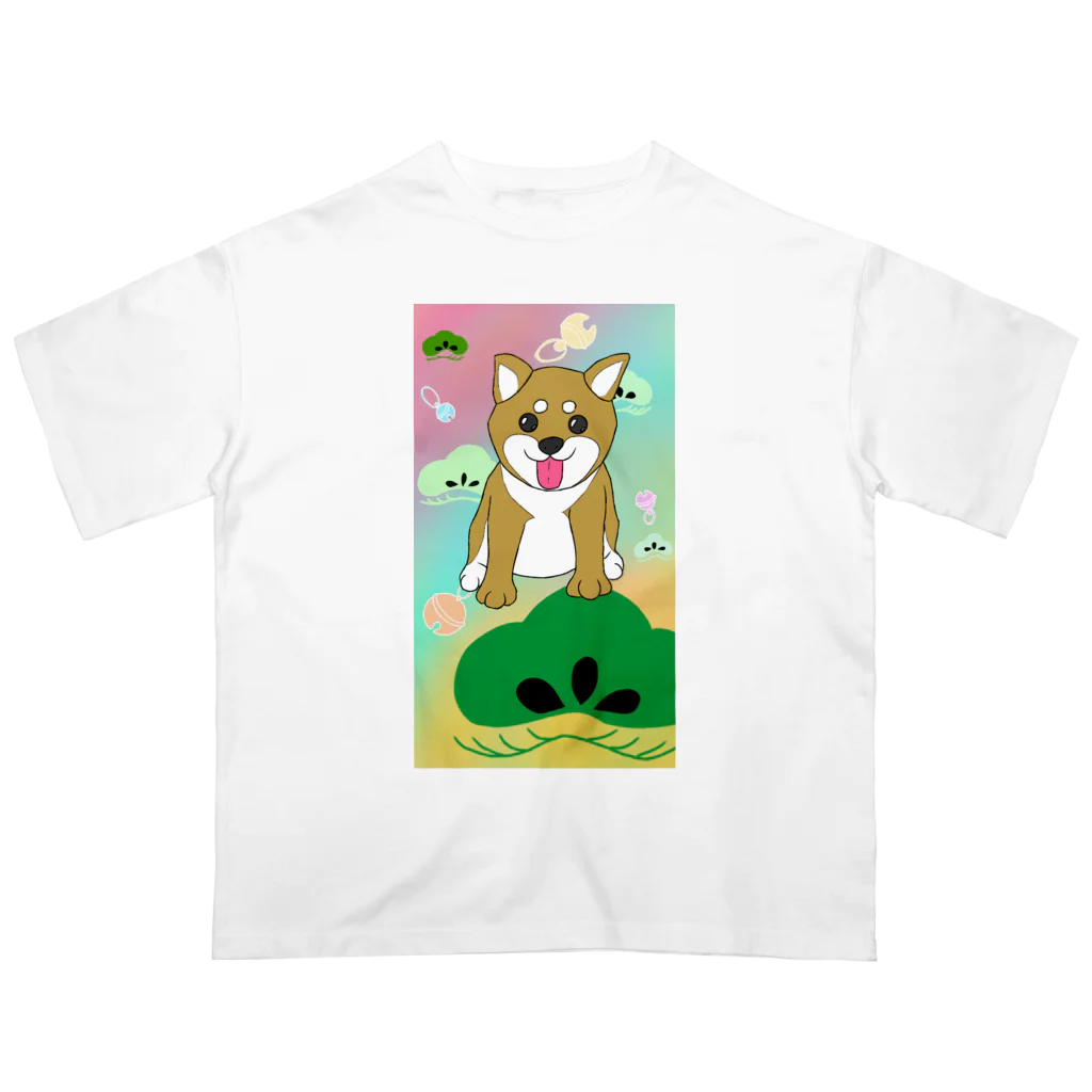 Lily bird（リリーバード）のにこにこ柴犬 和柄② Oversized T-Shirt