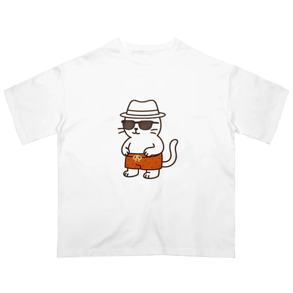 マカロンのサングラスをかけたネコ Oversized T-Shirt