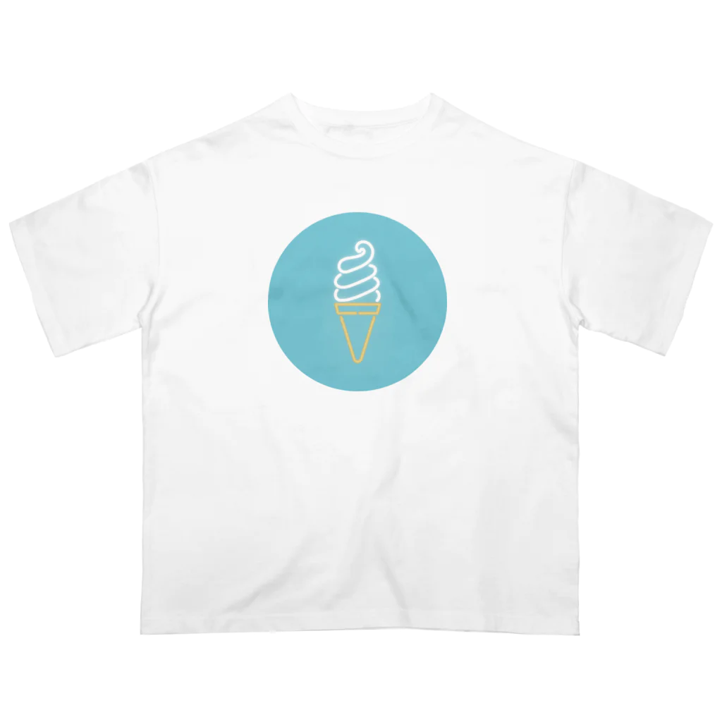 marinaのソフトクリーム（neon mint circle） オーバーサイズTシャツ